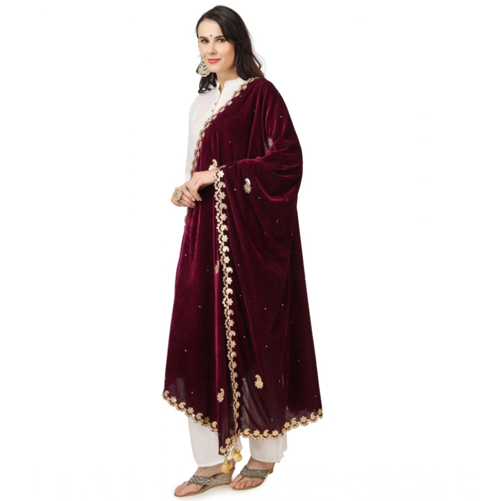 Fashionable Women's Velvet Gotta Patti Dupatta