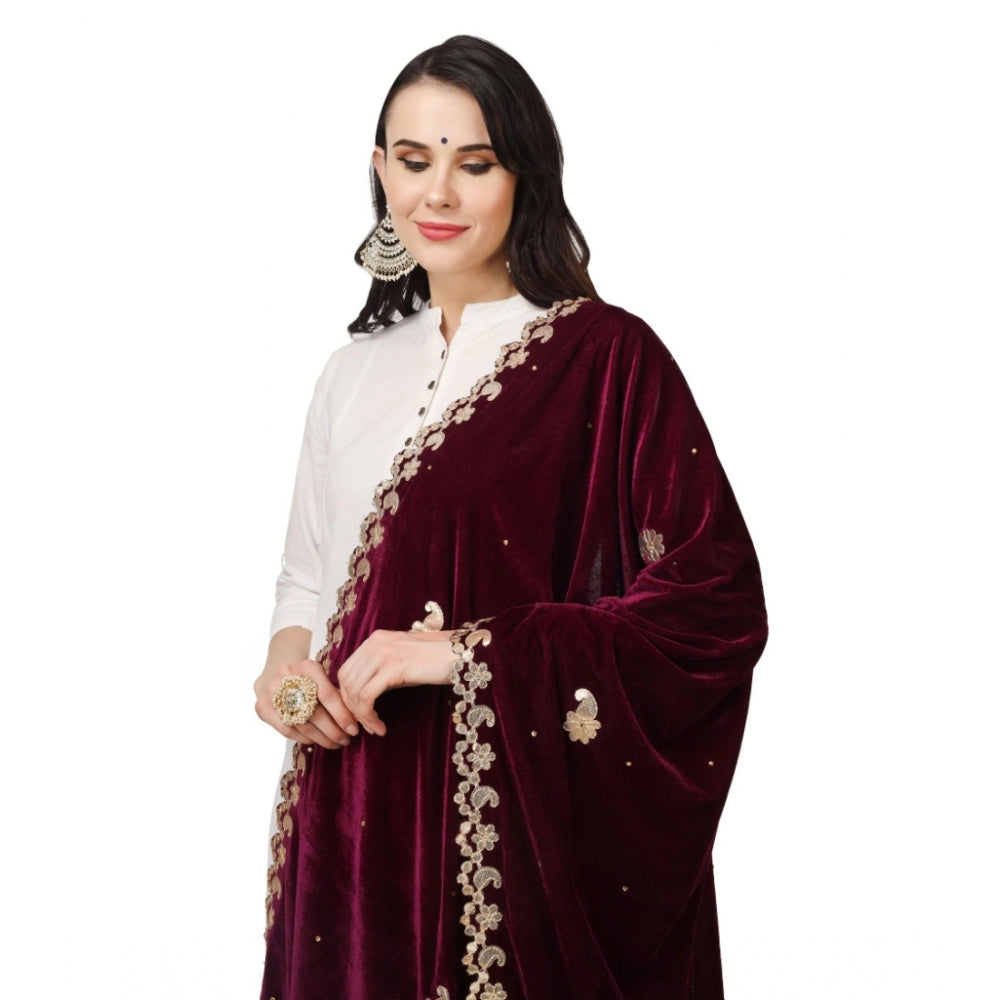 Fashionable Women's Velvet Gotta Patti Dupatta