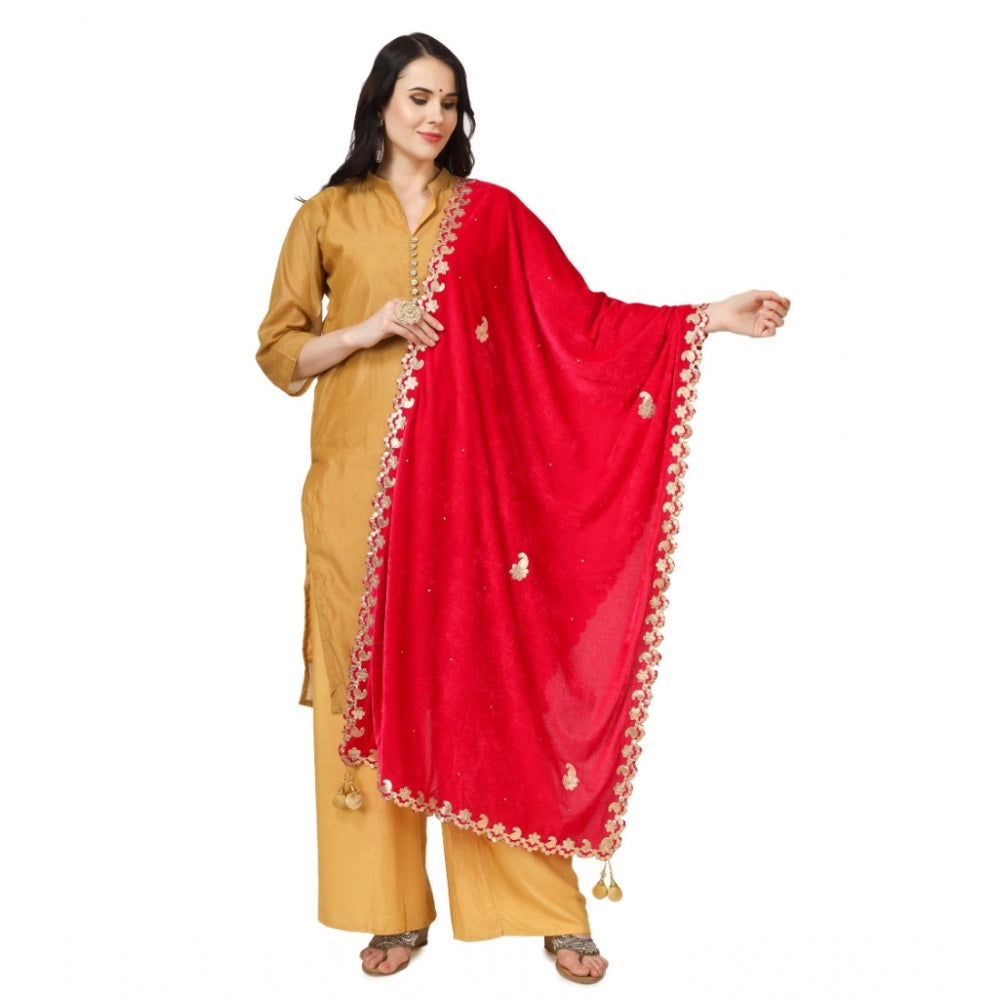 Fashionable Women's Velvet Gotta Patti Dupatta