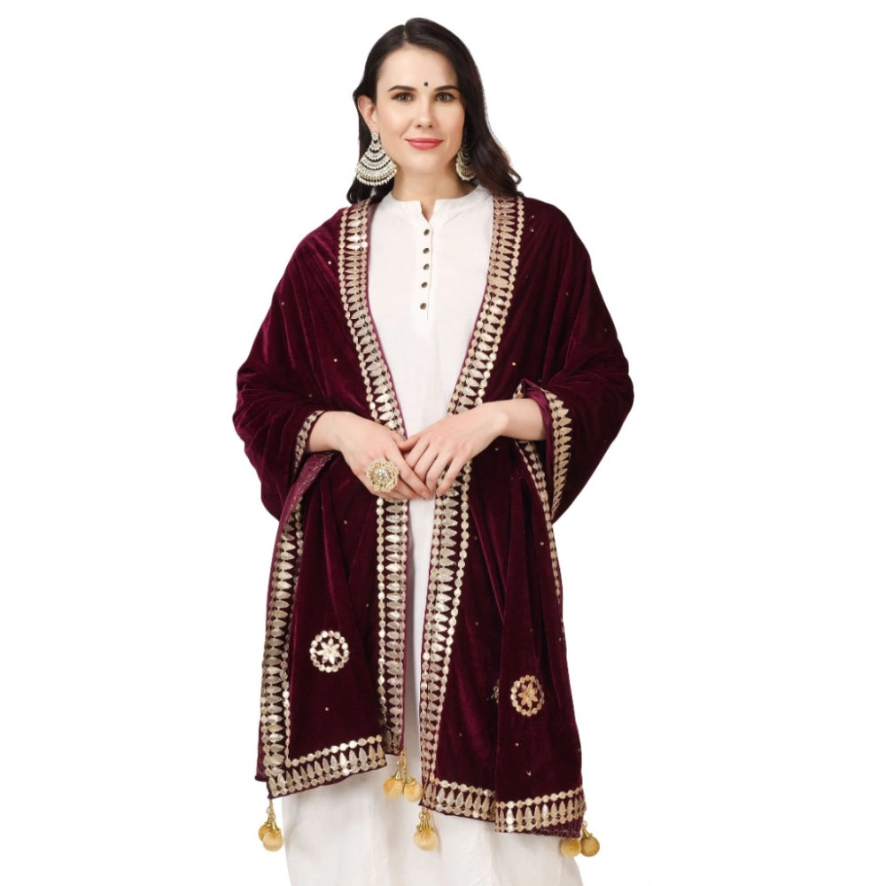 Fashionable Women's Velvet Gotta Patti Dupatta