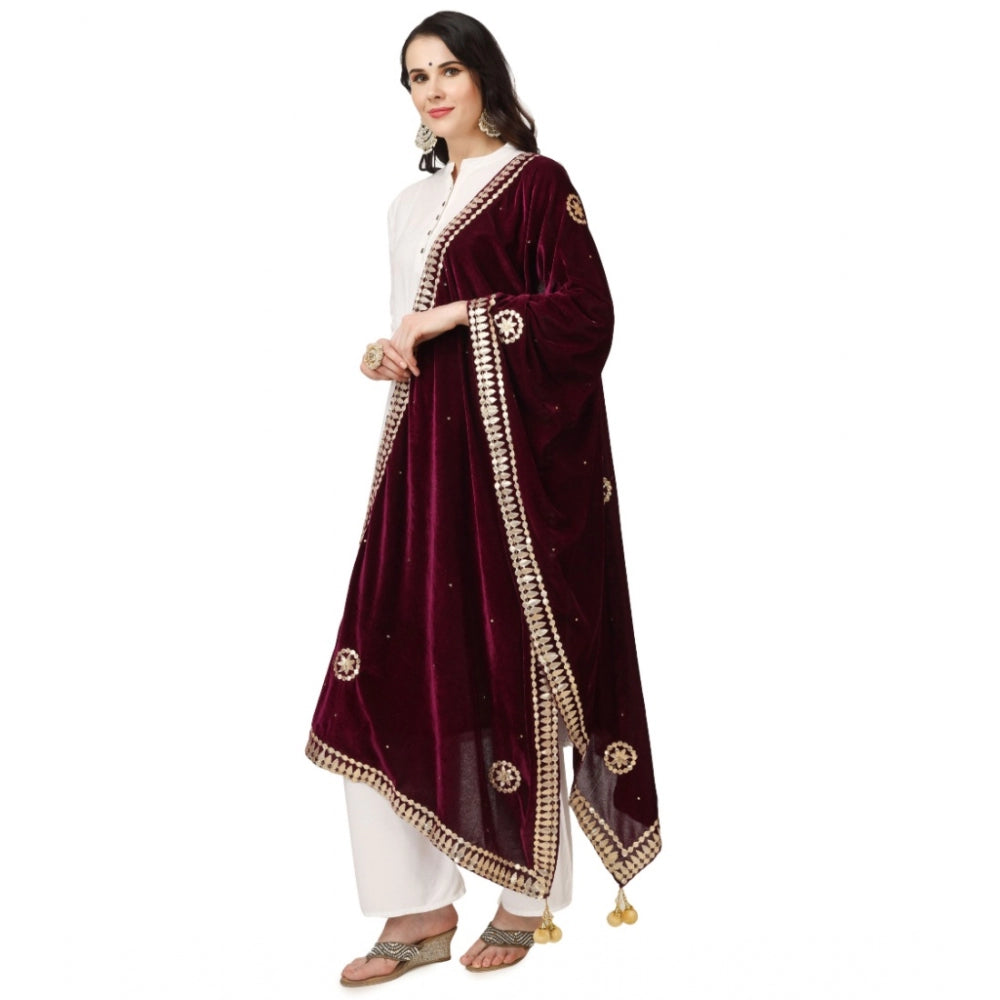 Fashionable Women's Velvet Gotta Patti Dupatta