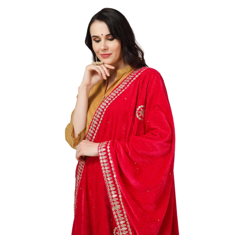 Fashionable Women's Velvet Gotta Patti Dupatta