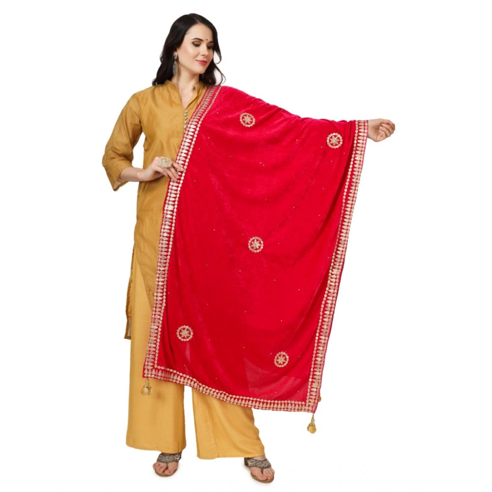 Fashionable Women's Velvet Gotta Patti Dupatta