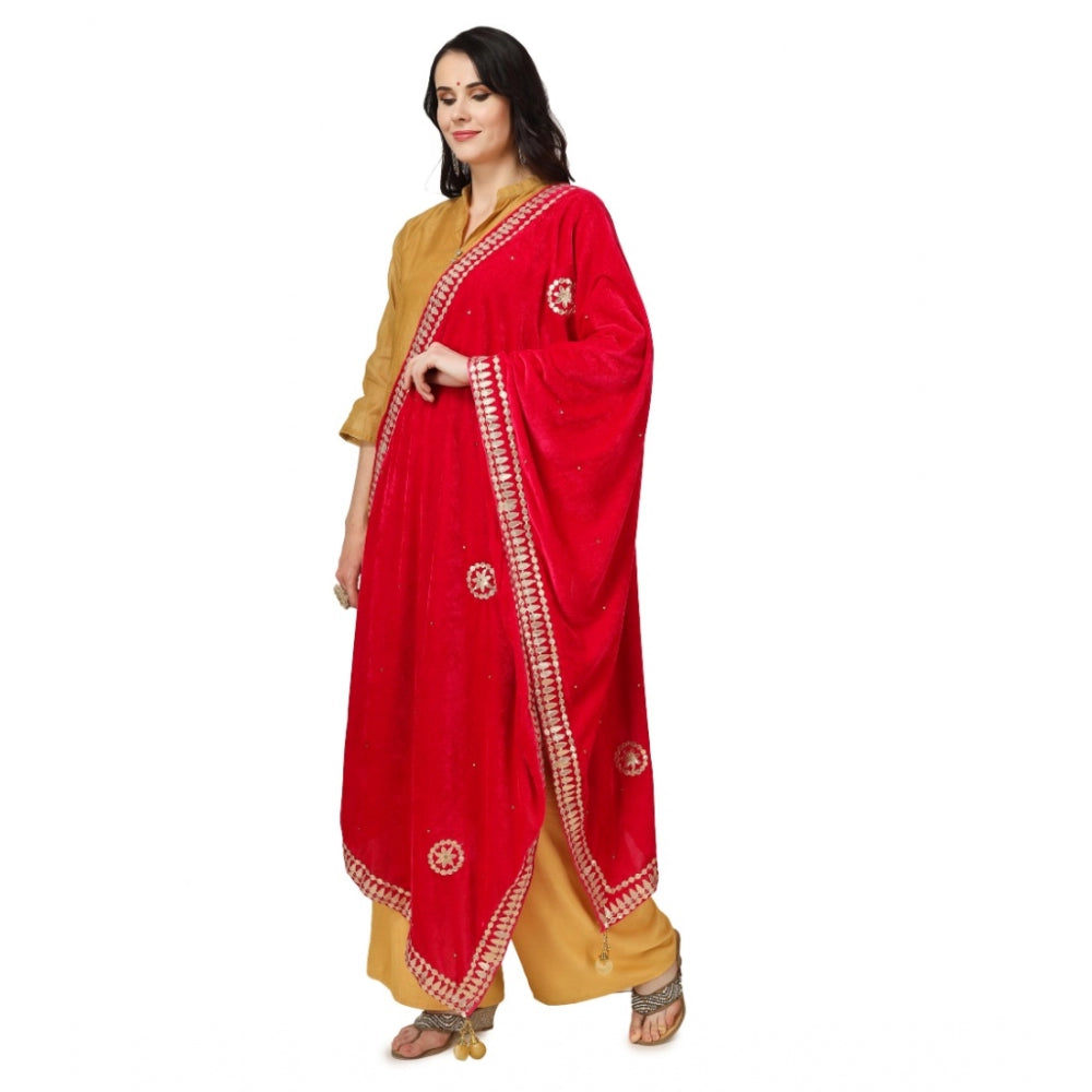 Fashionable Women's Velvet Gotta Patti Dupatta