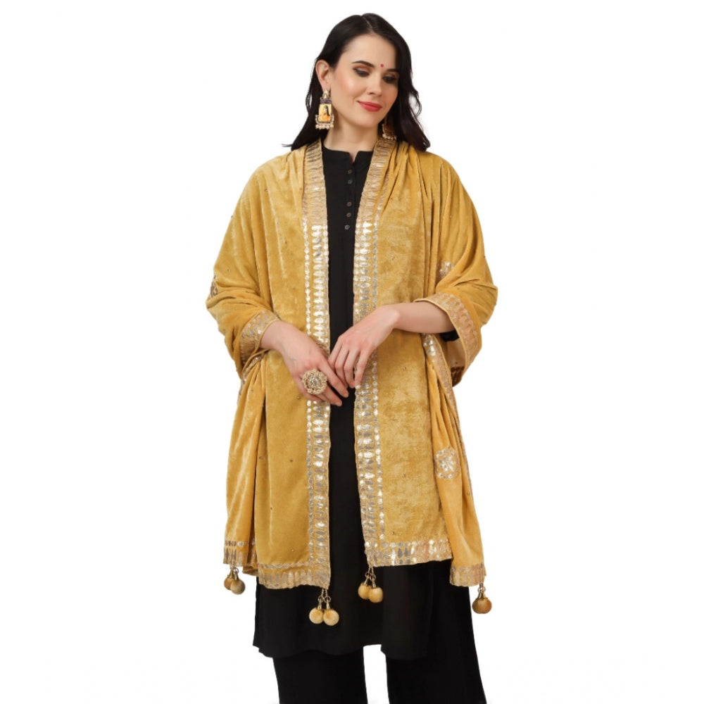 Fashionable Women's Velvet Gotta Patti Dupatta