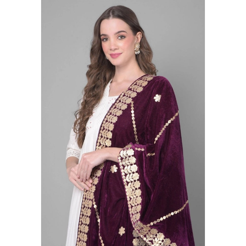 Fashionable Women's Velvet Gotta Patti Dupatta