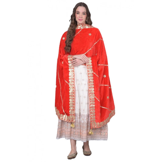 Fashionable Women's Velvet Gotta Patti Dupatta