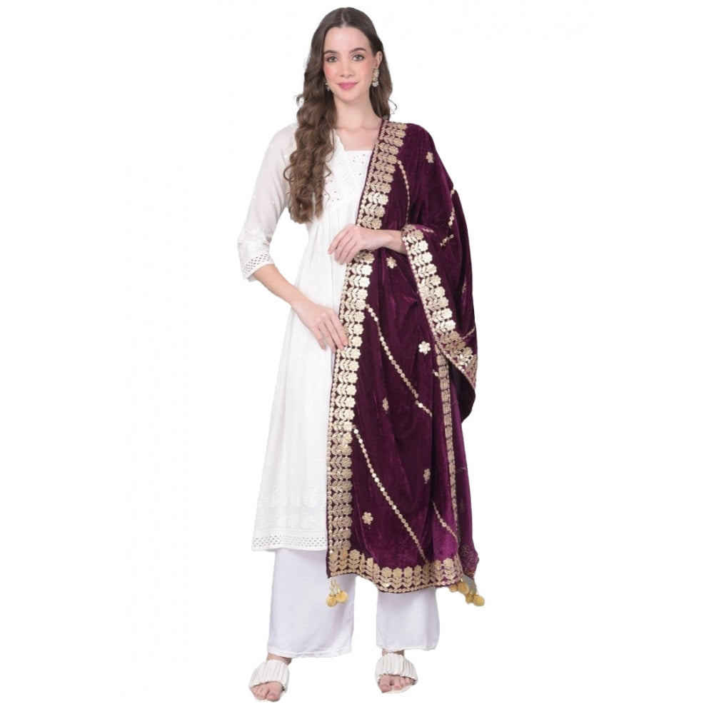 Fashionable Women's Velvet Gotta Patti Dupatta