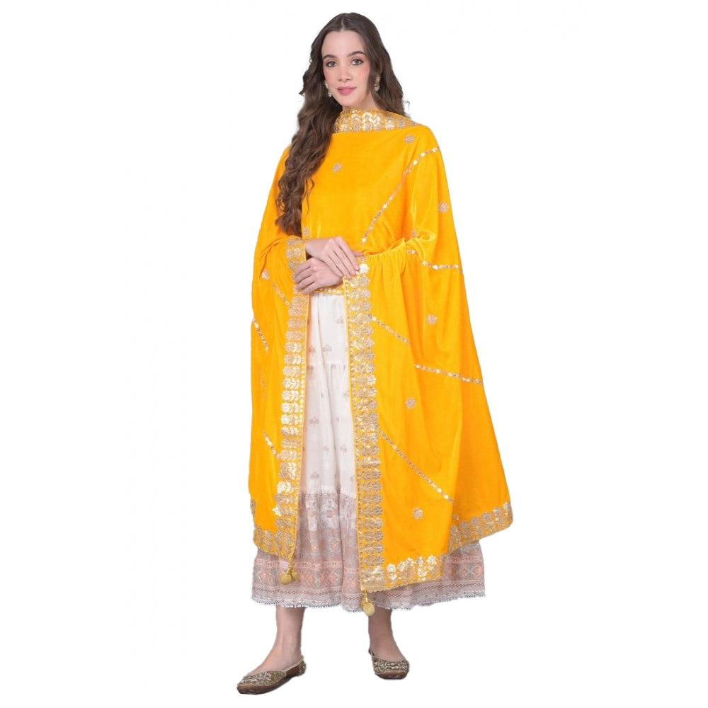 Fashionable Women's Velvet Gotta Patti Dupatta