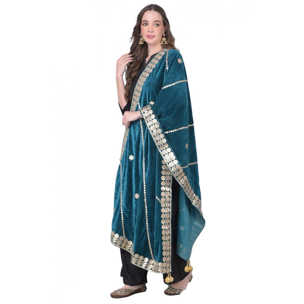 Fashionable Women's Velvet Gotta Patti Dupatta