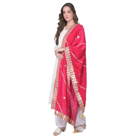 Fashionable Women's Velvet Gotta Patti Dupatta