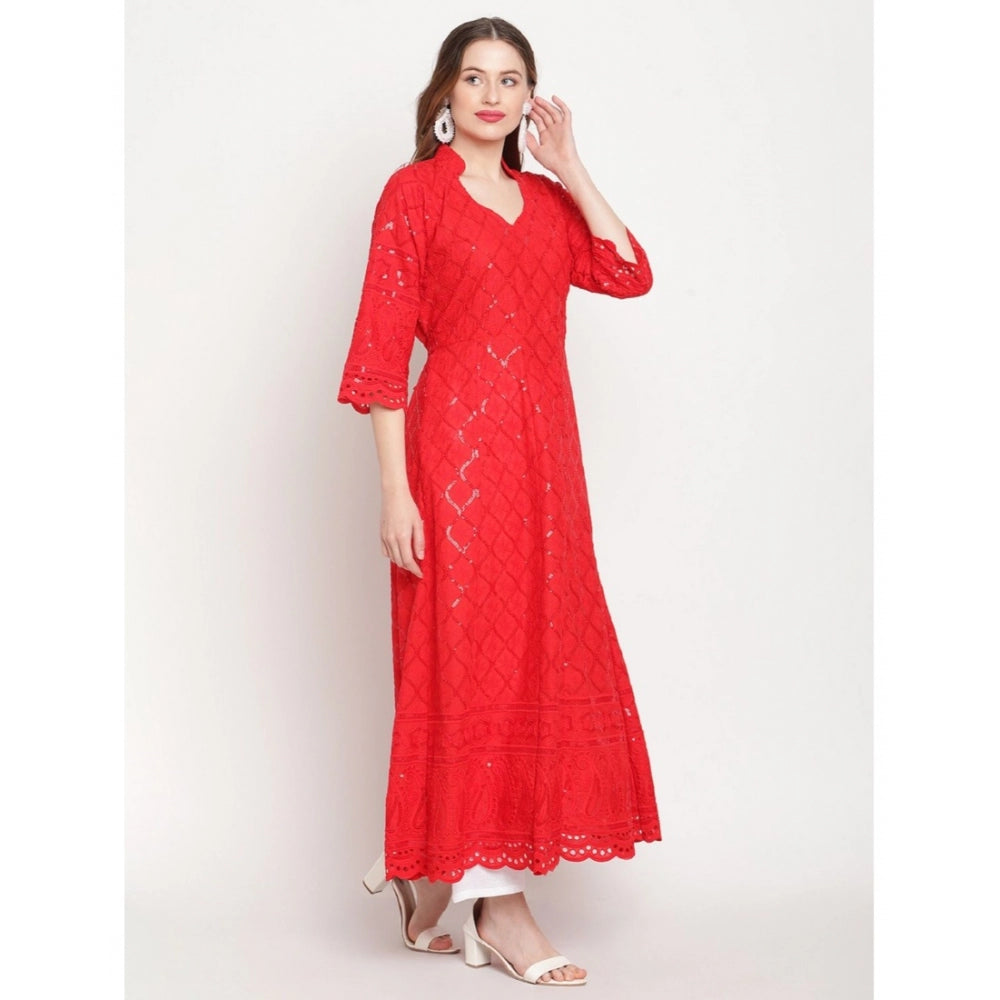 Casual Embroidered Cotton Kurti