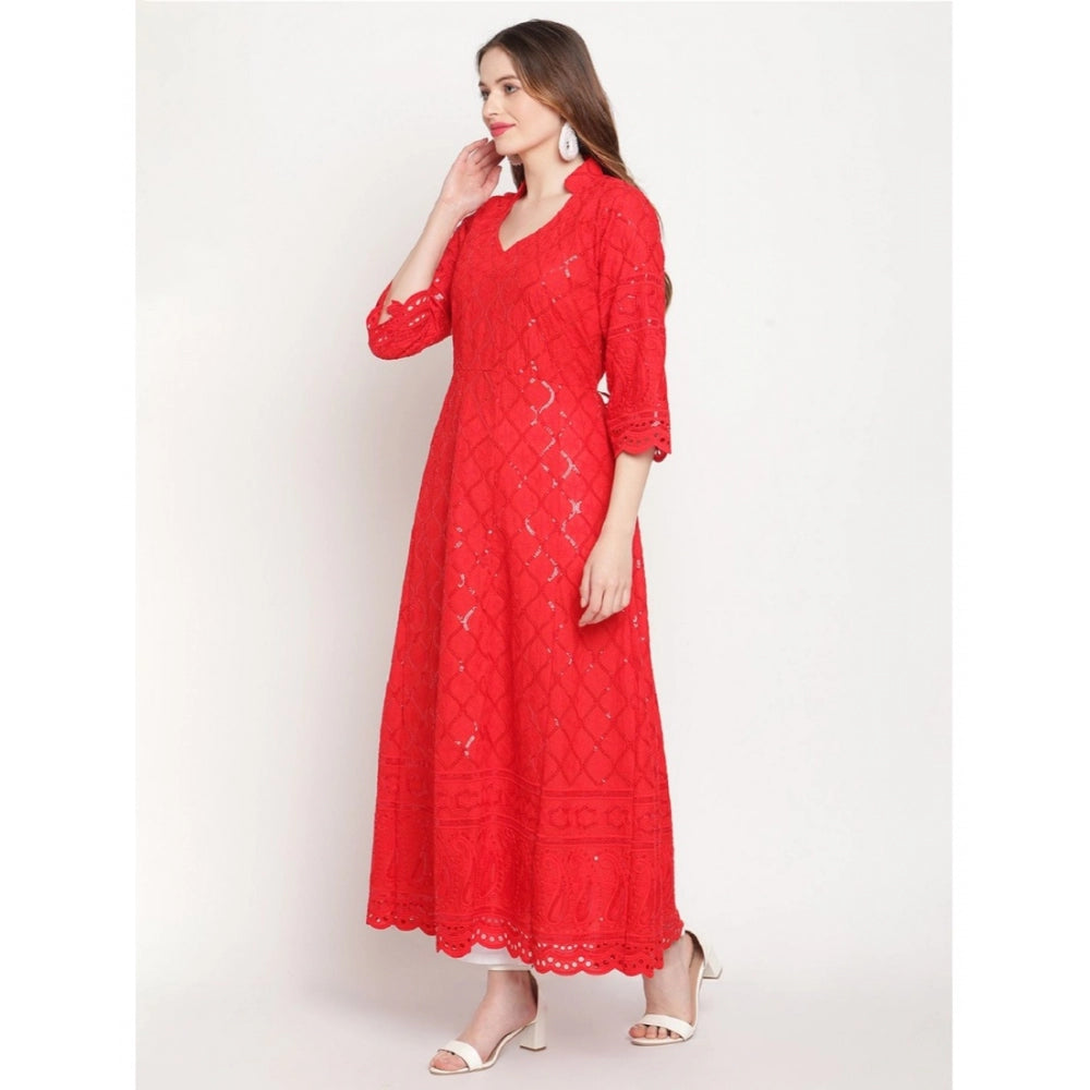 Casual Embroidered Cotton Kurti