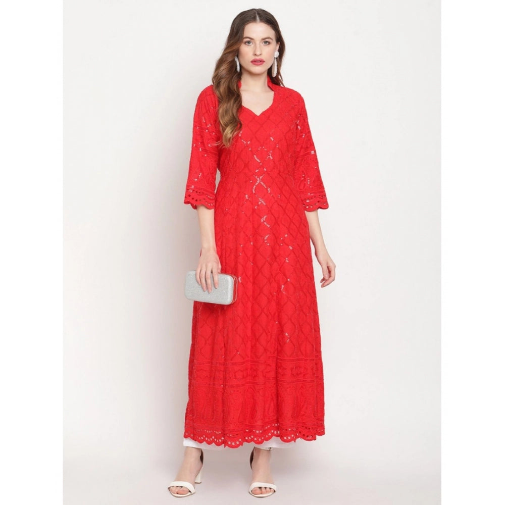 Casual Embroidered Cotton Kurti