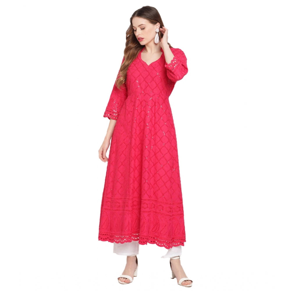 Casual Embroidered Cotton Kurti