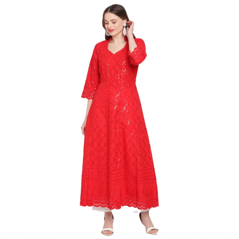 Casual Embroidered Cotton Kurti