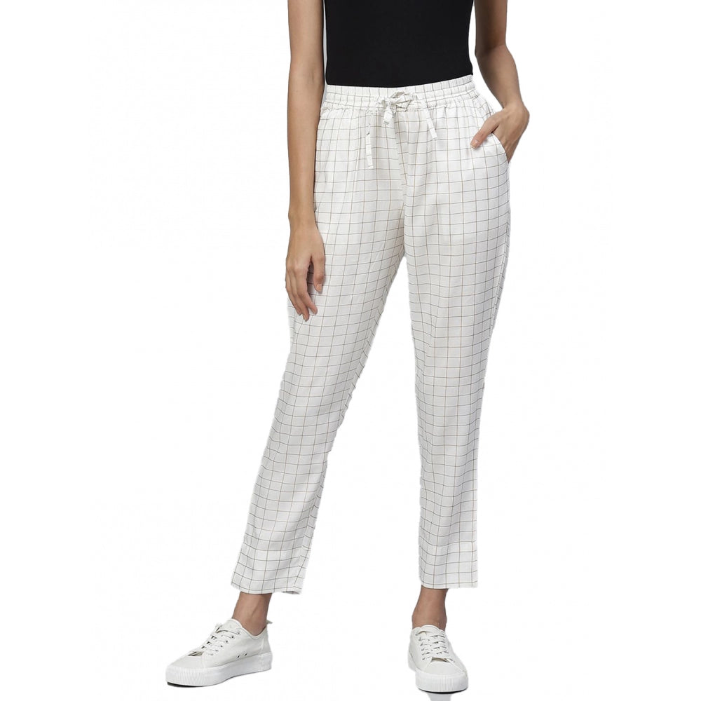 Casual Checkered Rayon Trouser Pant