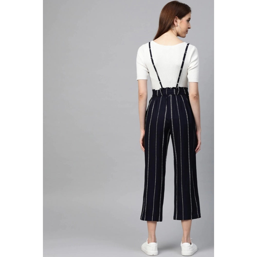 Ravishing Short Sleeve Striped Rayon Dungaree