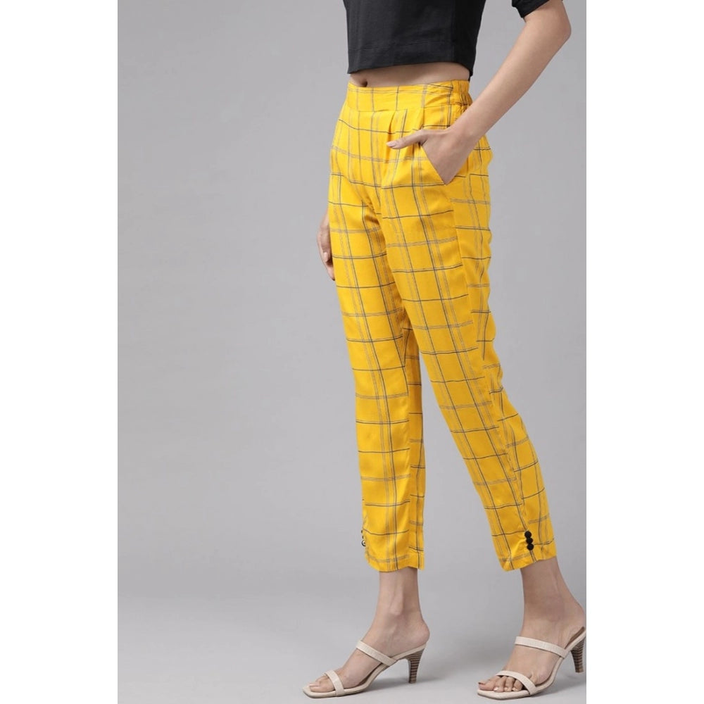 Casual Checkered Rayon Trouser Pant