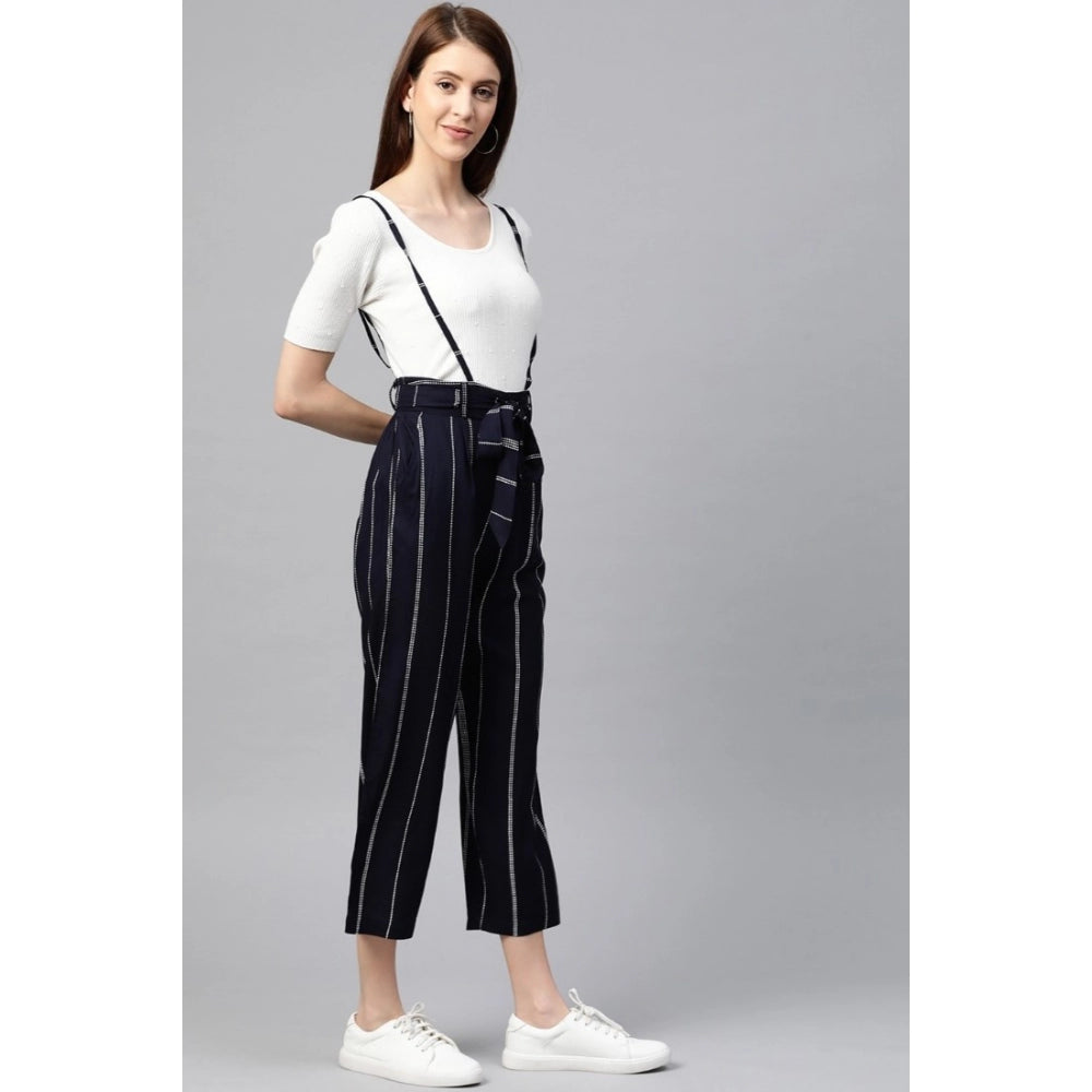 Ravishing Short Sleeve Striped Rayon Dungaree