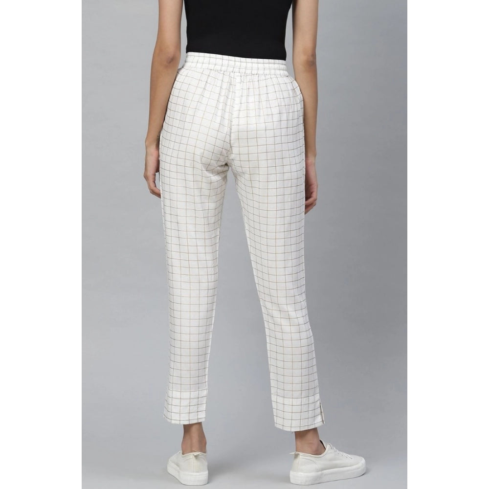 Casual Checkered Rayon Trouser Pant