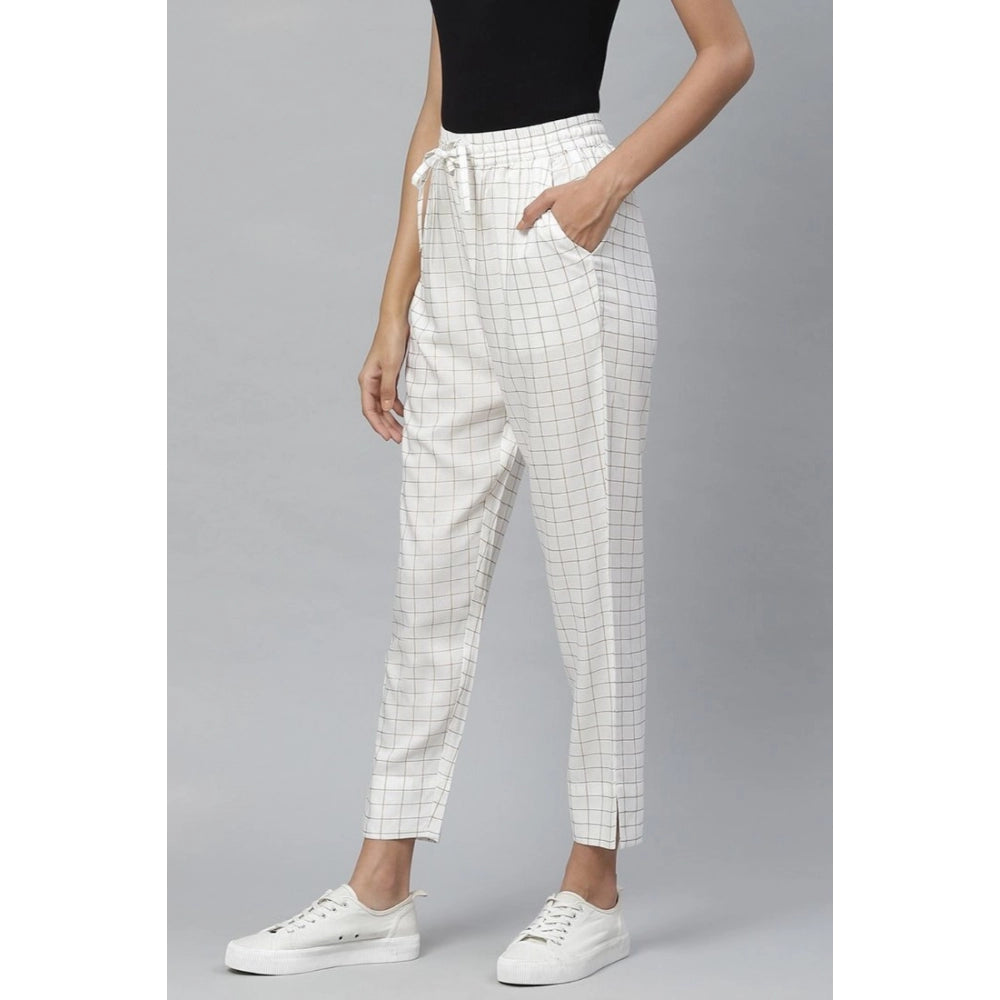 Casual Checkered Rayon Trouser Pant