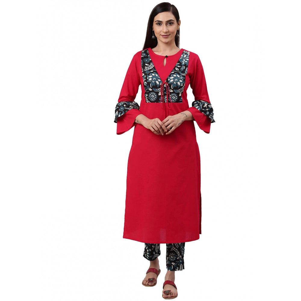 Ravishing Bell Sleeves Floral Printed Cotton Kurta Set