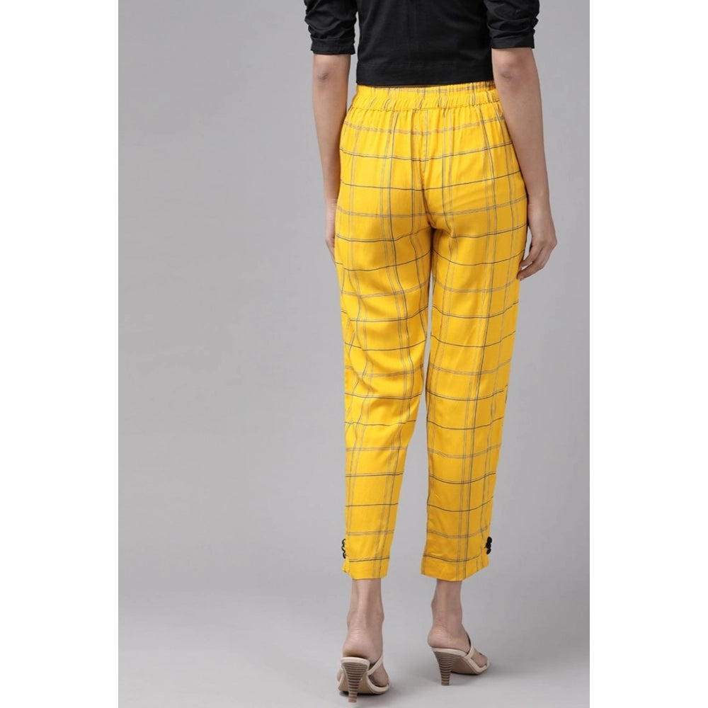 Casual Checkered Rayon Trouser Pant