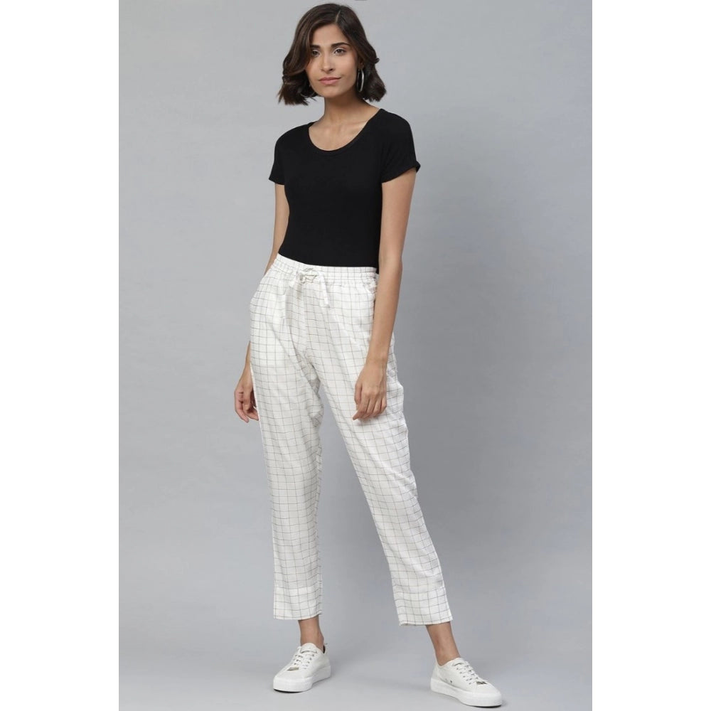 Casual Checkered Rayon Trouser Pant