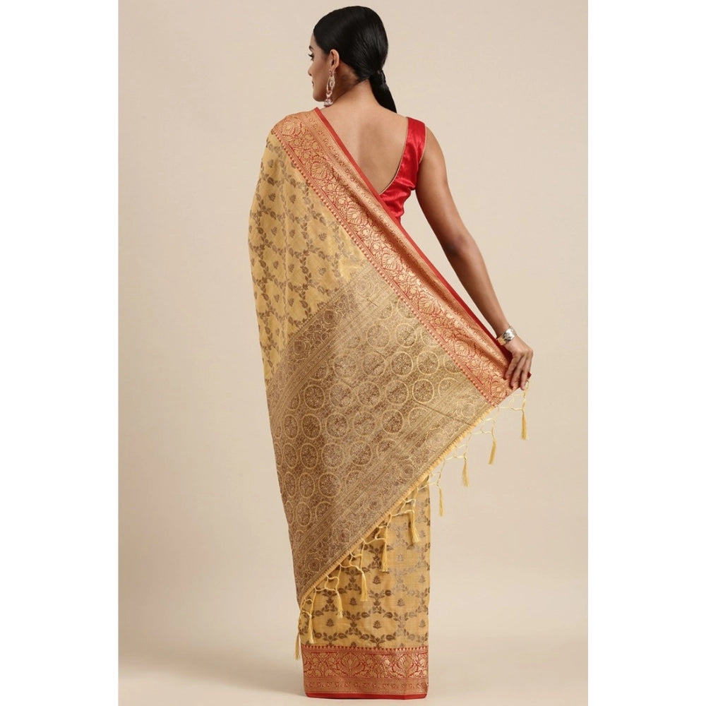 Graceful Chanderi Cotton Printed Saree With Blouse Piece