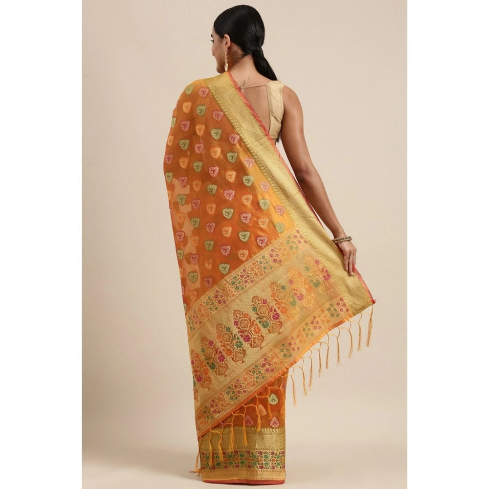 Stunning Organza Printed Saree With Blouse Piece