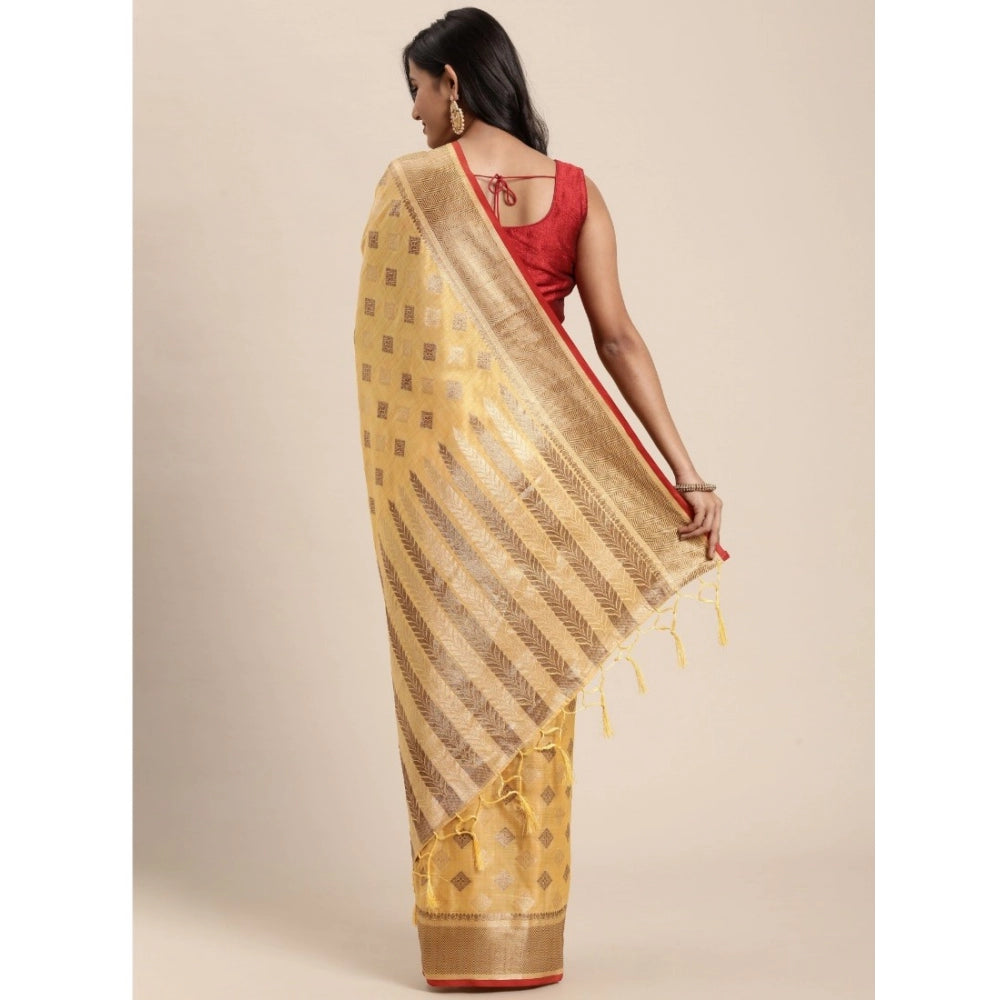 Graceful Chanderi Cotton Printed Saree With Blouse Piece