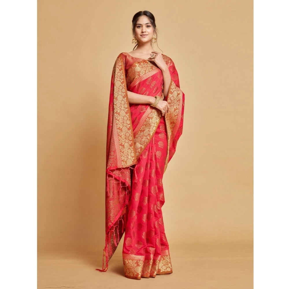 Graceful Chanderi Cotton Printed Saree With Blouse Piece