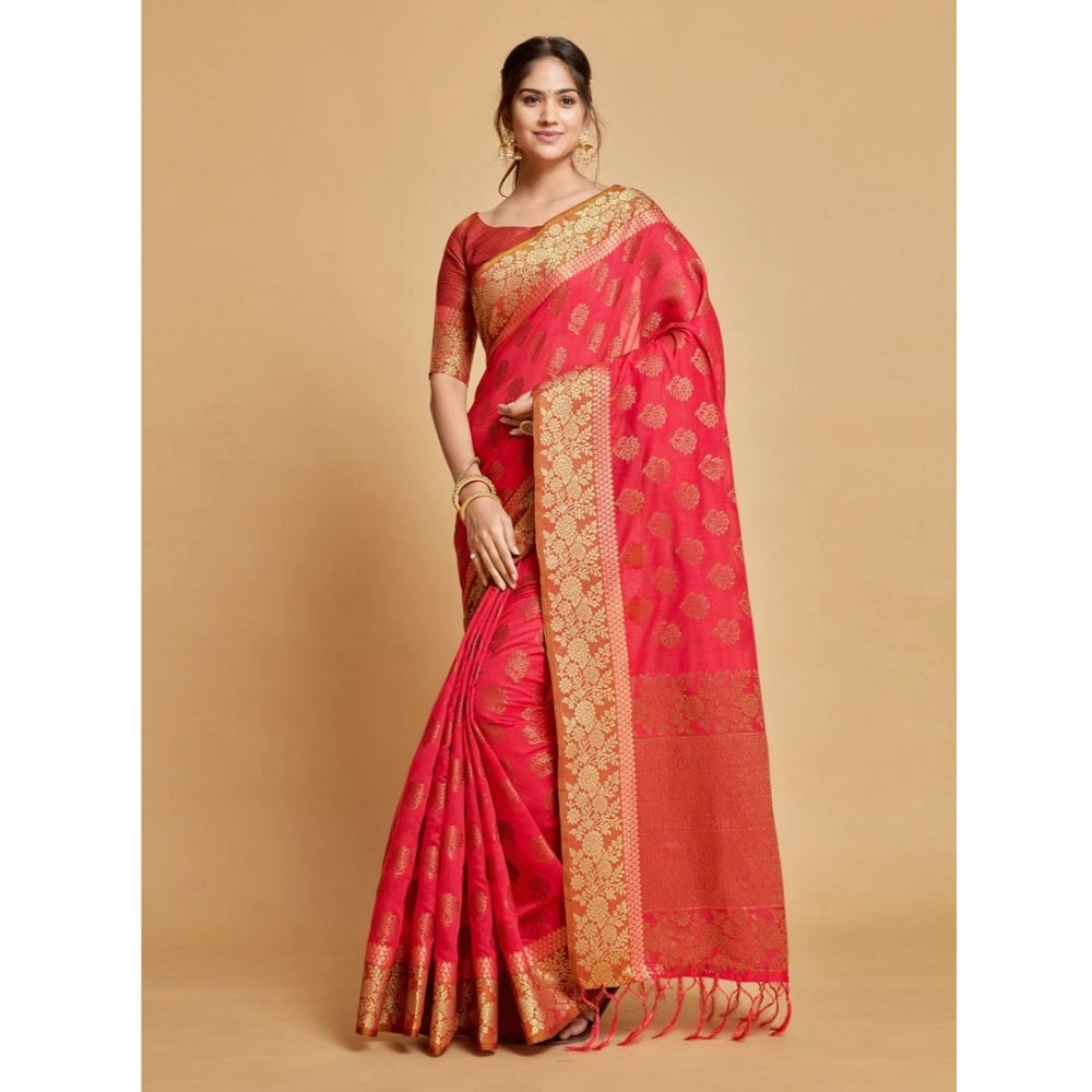 Graceful Chanderi Cotton Printed Saree With Blouse Piece