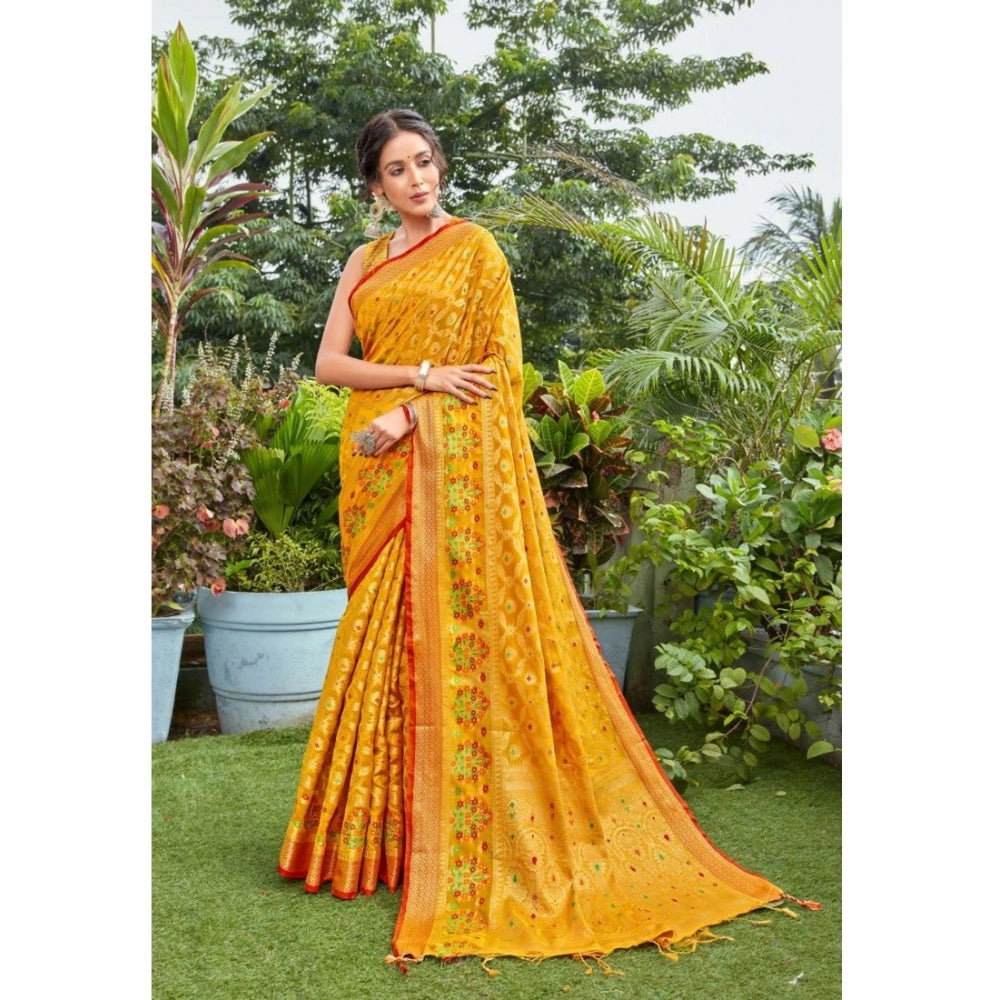 Stunning Organza Printed Saree With Blouse Piece