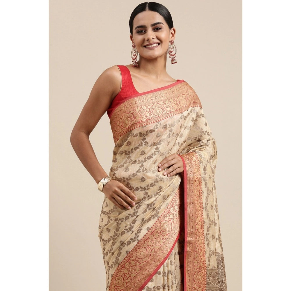 Graceful Chanderi Cotton Printed Saree With Blouse Piece