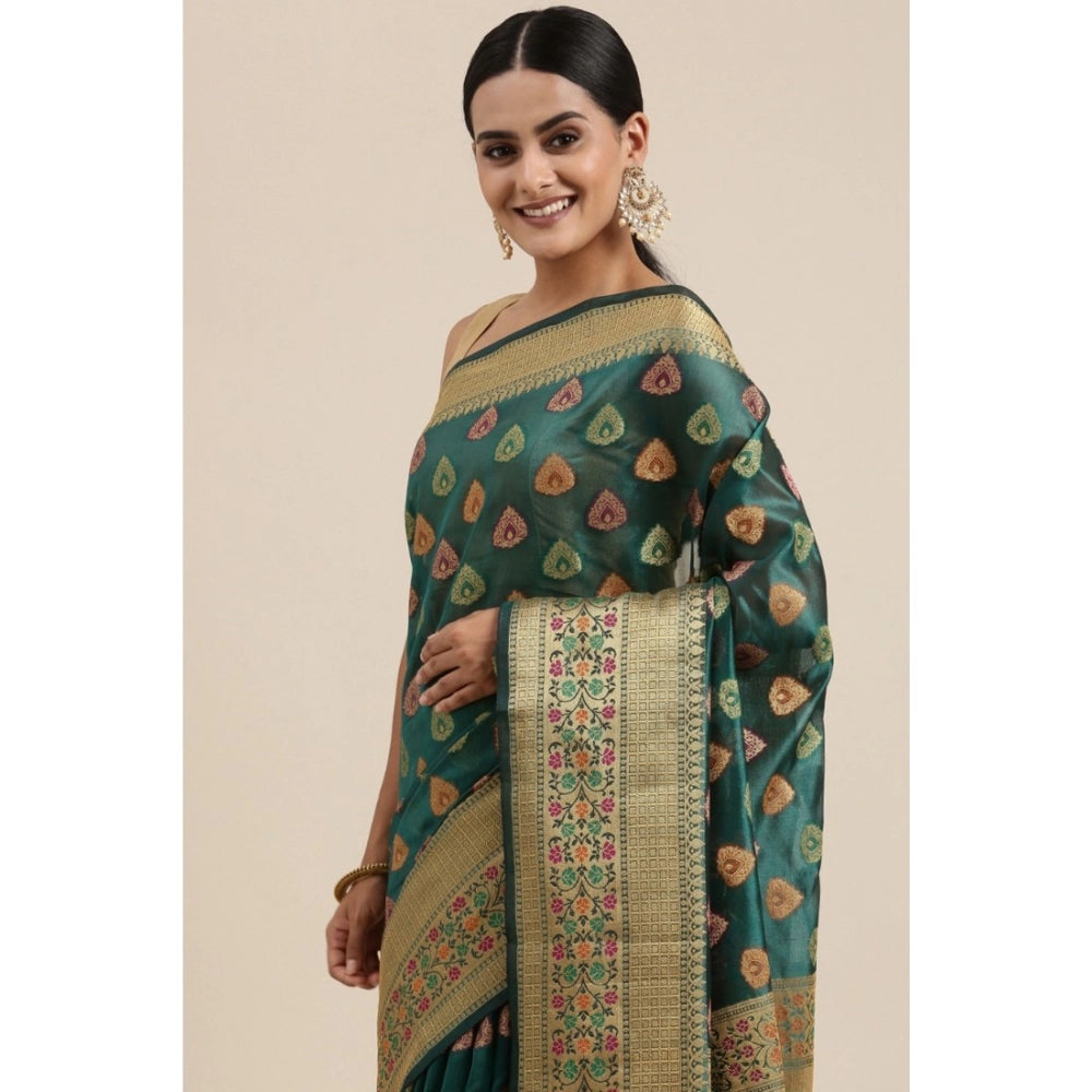 Stunning Organza Printed Saree With Blouse Piece