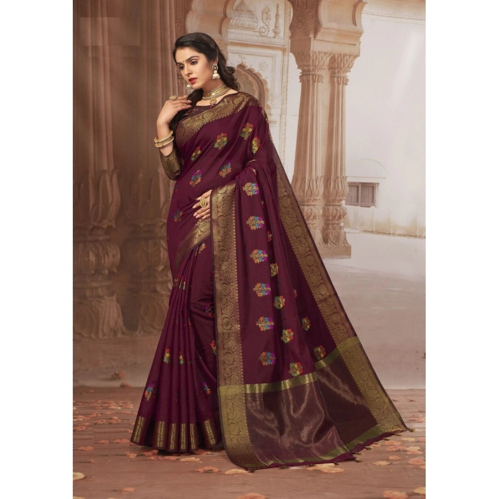 Graceful Chanderi Cotton Printed Saree With Blouse Piece