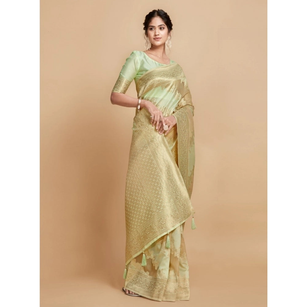 Designer Linen Printed Saree With Blouse Piece