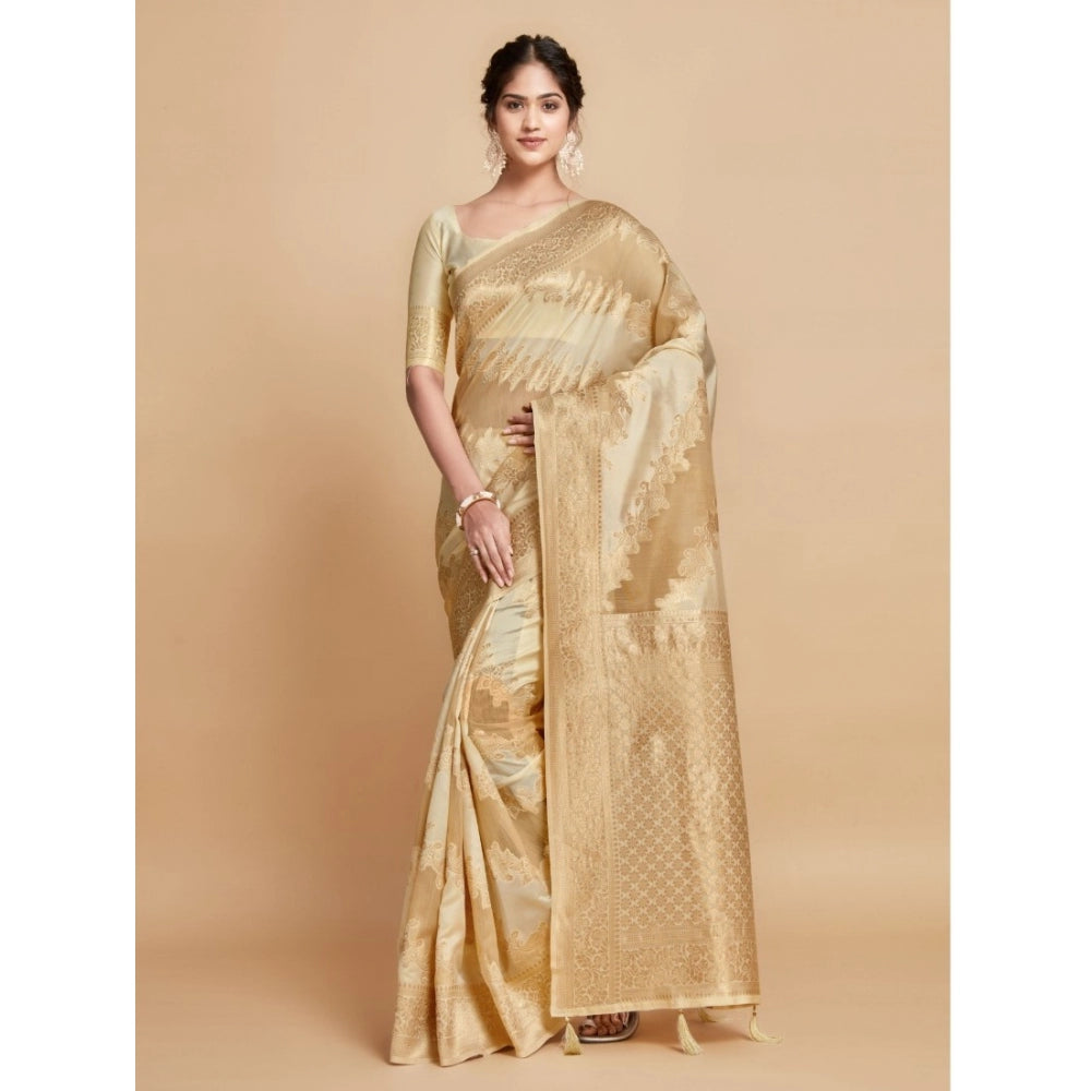 Designer Linen Printed Saree With Blouse Piece