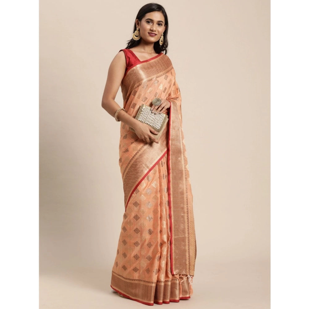 Graceful Chanderi Cotton Printed Saree With Blouse Piece