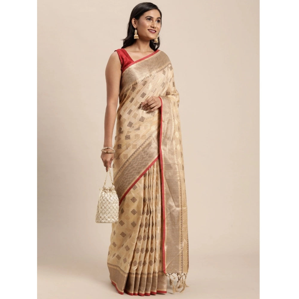 Graceful Chanderi Cotton Printed Saree With Blouse Piece