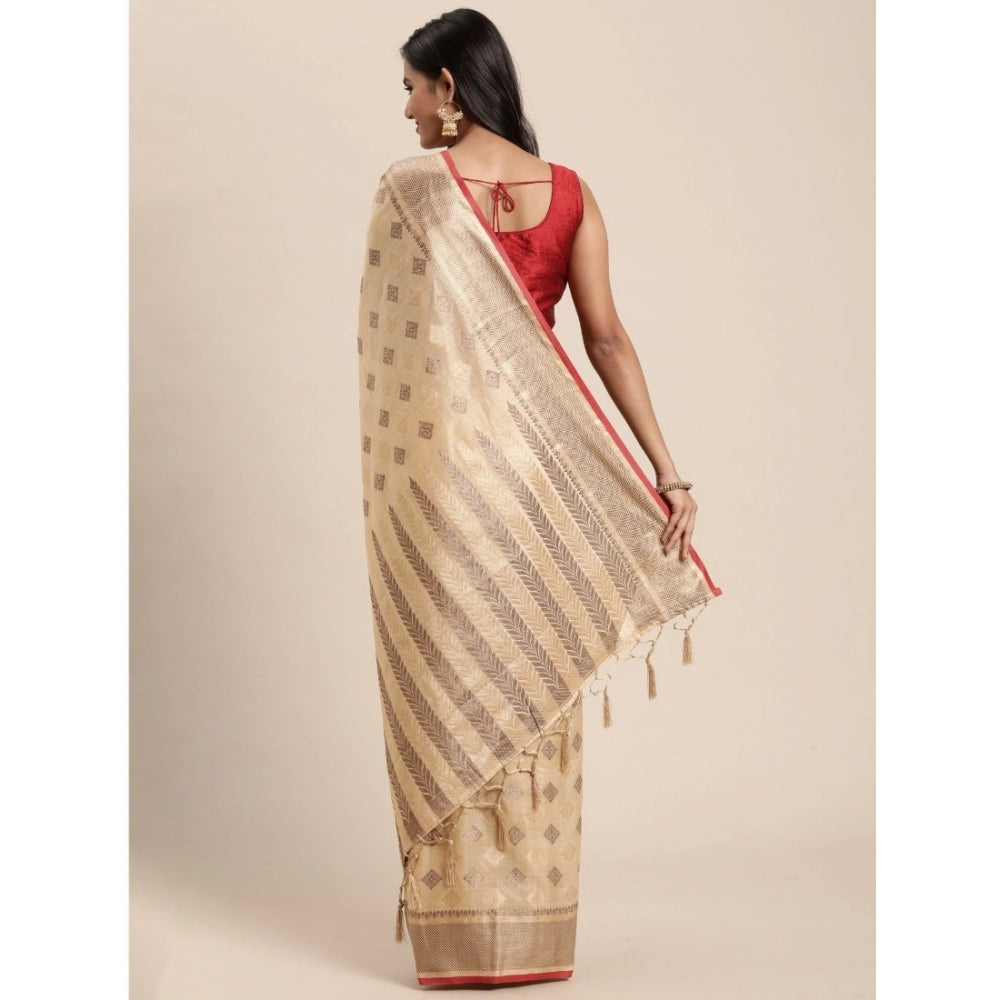 Graceful Chanderi Cotton Printed Saree With Blouse Piece