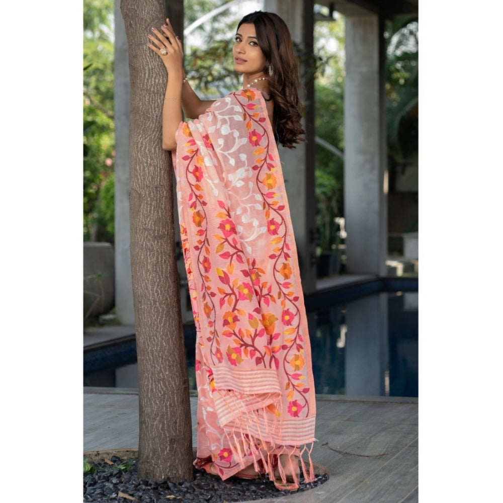 Attractive Cotton Printed Saree With Blouse Piece