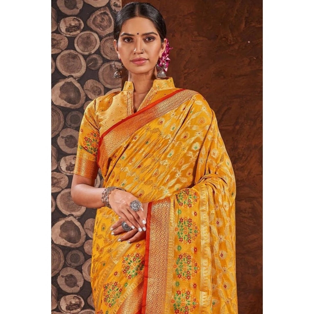 Stunning Organza Printed Saree With Blouse Piece