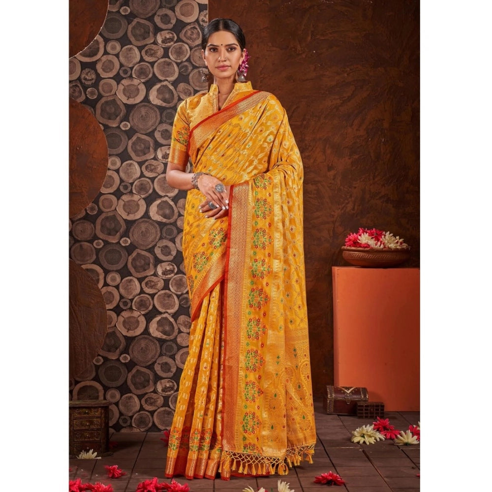 Stunning Organza Printed Saree With Blouse Piece