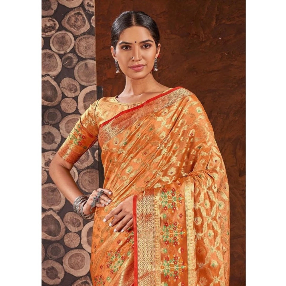 Stunning Organza Printed Saree With Blouse Piece