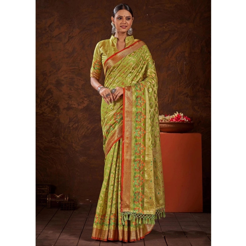 Stunning Organza Printed Saree With Blouse Piece