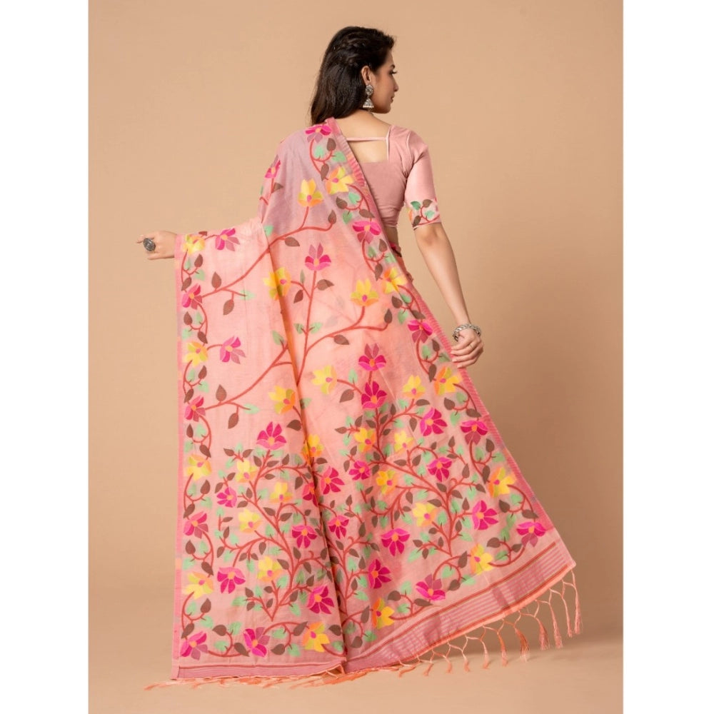 Attractive Cotton Printed Saree With Blouse Piece