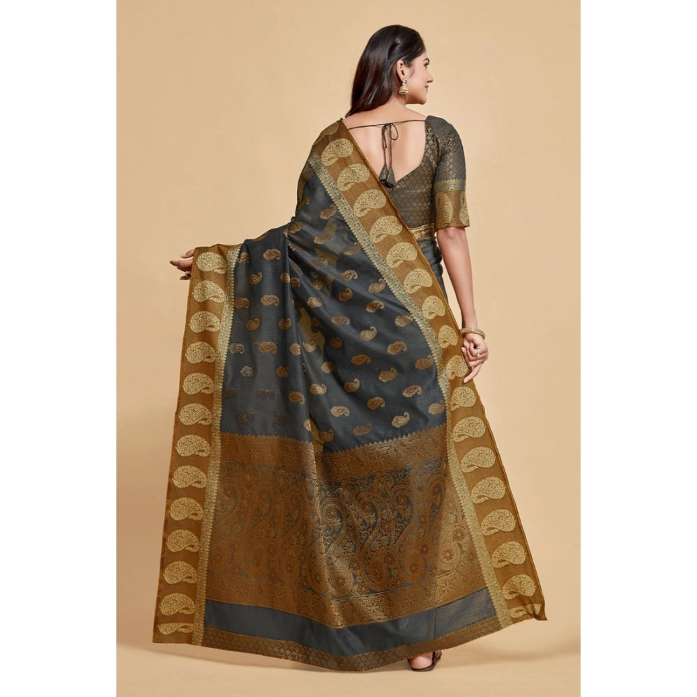 Graceful Chanderi Cotton Printed Saree With Blouse Piece